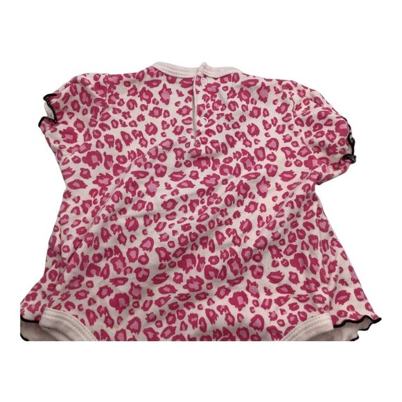 Bon Bebe Baby Girl Pink Leopard Print Bodysuit With Heart Bow Medium 3-6M - Picture 9 of 9